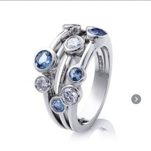 Little Something Blue, White & Silver Jeweled Ring